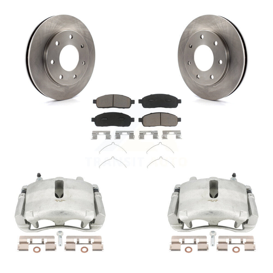 Front Disc Brake Caliper Rotors And Ceramic Pads Kit For 2004 Ford F-150 4WD With 7 Lug Wheels 11th Digit Of Vin Is C KC8-100025C by Transit Auto