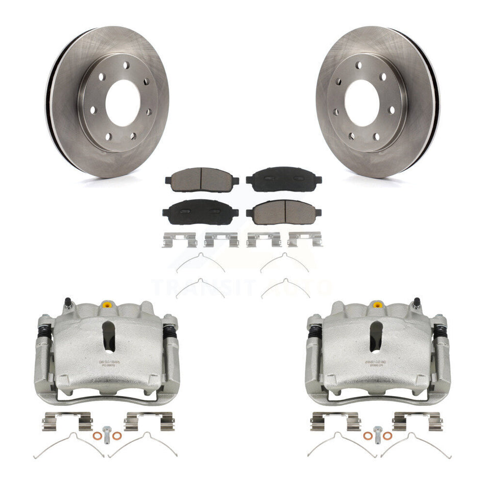 Front Disc Brake Caliper Rotors And Ceramic Pads Kit For 2004 Ford F-150 4WD With 7 Lug Wheels 11th Digit Of Vin Is C KC8-100025C