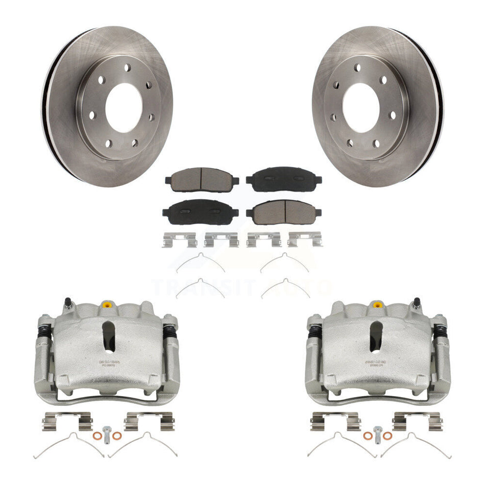 Front Disc Brake Caliper Rotors And Ceramic Pads Kit For 2004 Ford F-150 4WD With 7 Lug Wheels 11th Digit Of Vin Is C KC8-100025C