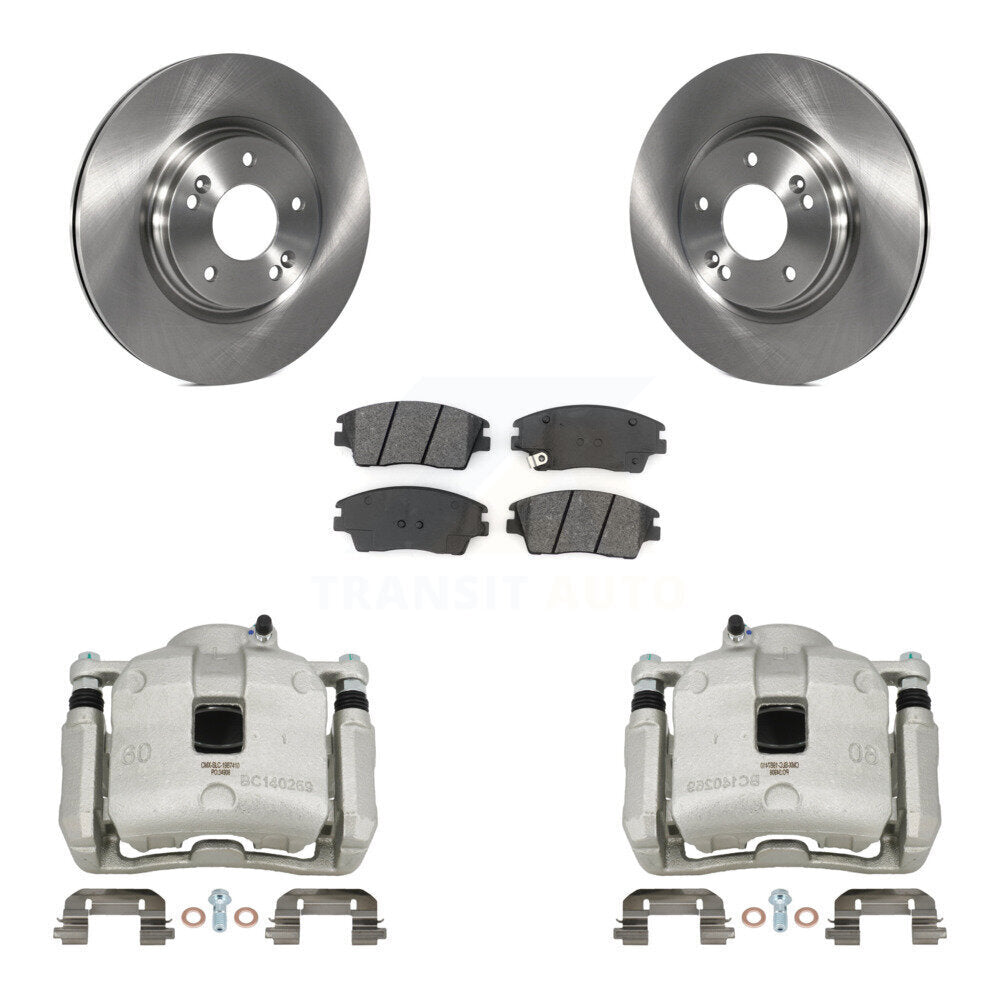Front Disc Brake Caliper Rotor And Semi-Metallic Pad Kit For Hyundai Tucson Kia Sportage KC8-100025S