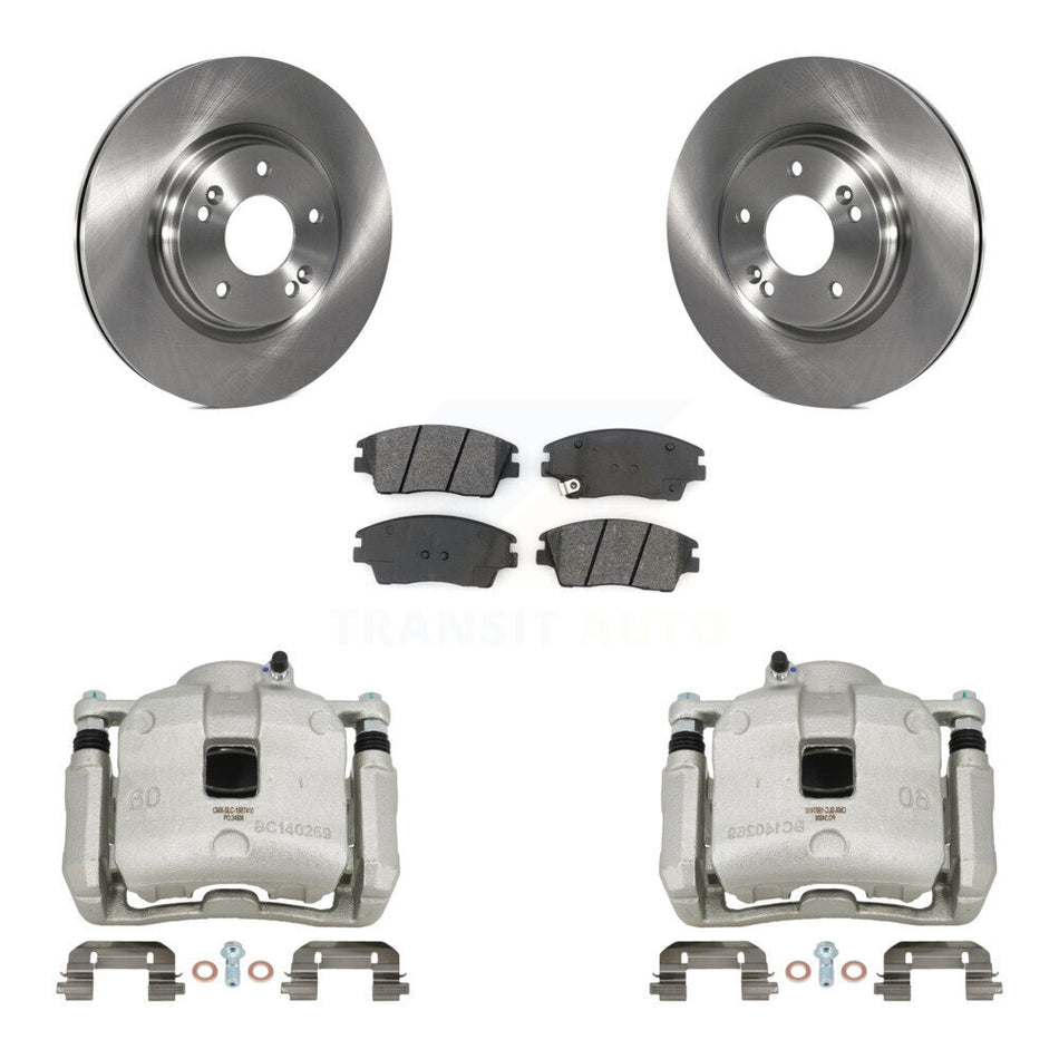 Front Disc Brake Caliper Rotor And Semi-Metallic Pad Kit For Hyundai Tucson Kia Sportage KC8-100025S
