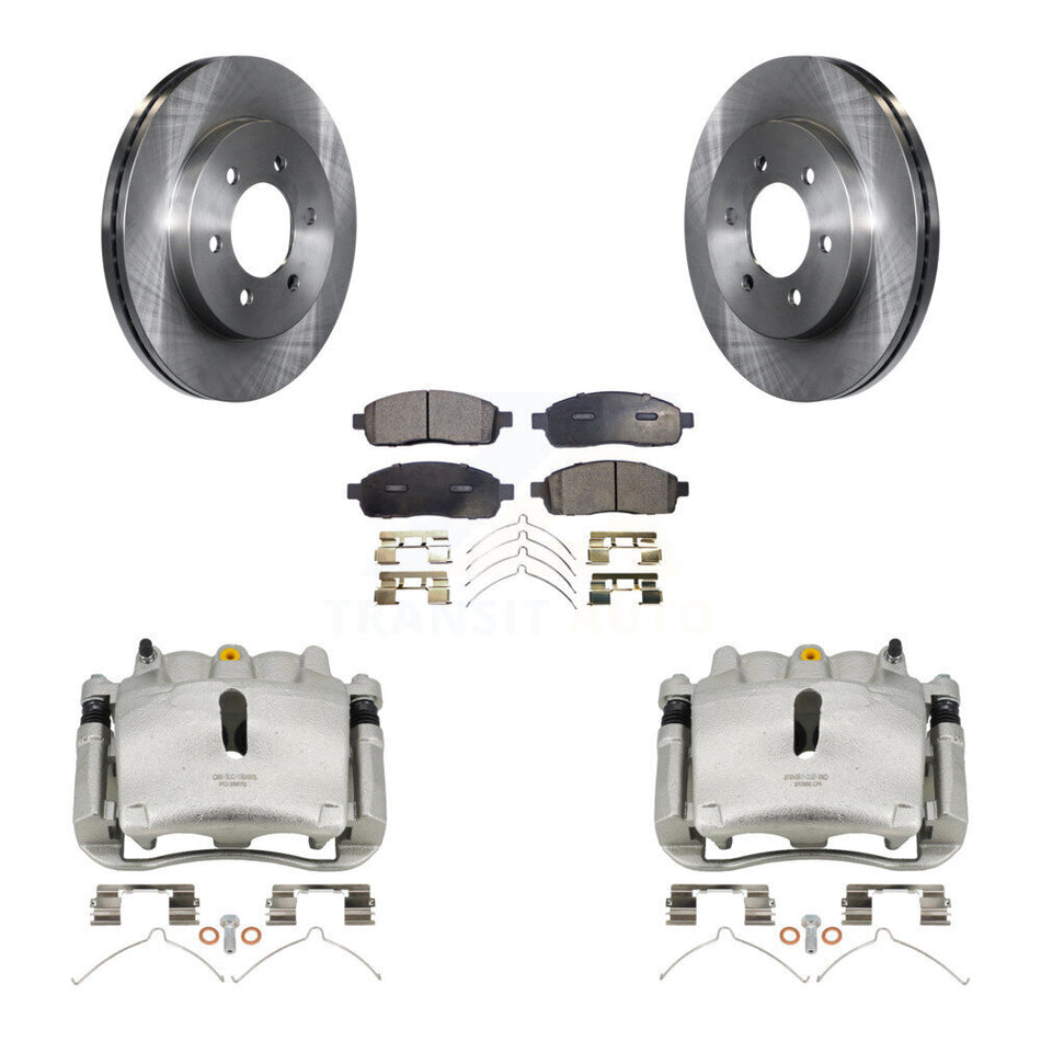 Front Disc Brake Caliper Rotors And Semi-Metallic Pads Kit For Ford F-150 Lincoln Mark LT With 6 Lug Wheels 4WD KC8-100026P