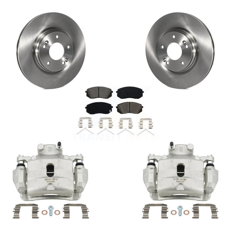 Front Disc Brake Caliper Rotors And Semi-Metallic Pads Kit For Hyundai Sonata Kia Optima KC8-100027S