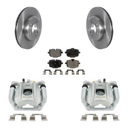 Rear Disc Brake Caliper Rotors And Ceramic Pads Kit For 2011-2013 BMW 535i Sedan With 345mm Diameter Rotor KC8-100027T