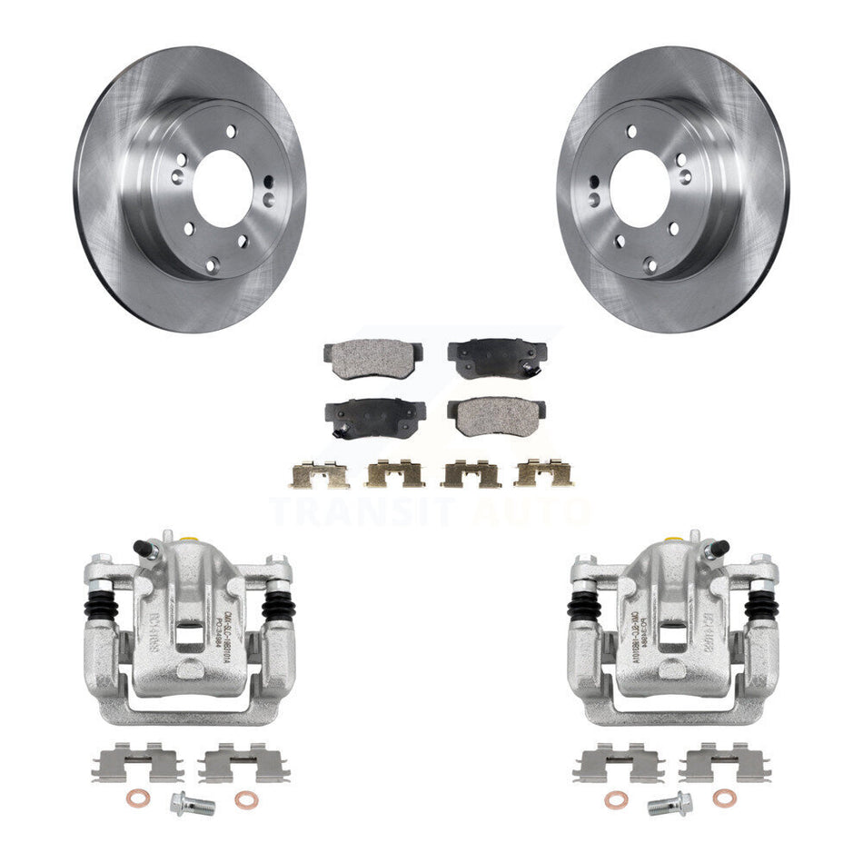 Rear Disc Brake Caliper Rotors And Ceramic Pads Kit For Hyundai Sonata 3.3L KC8-100028T