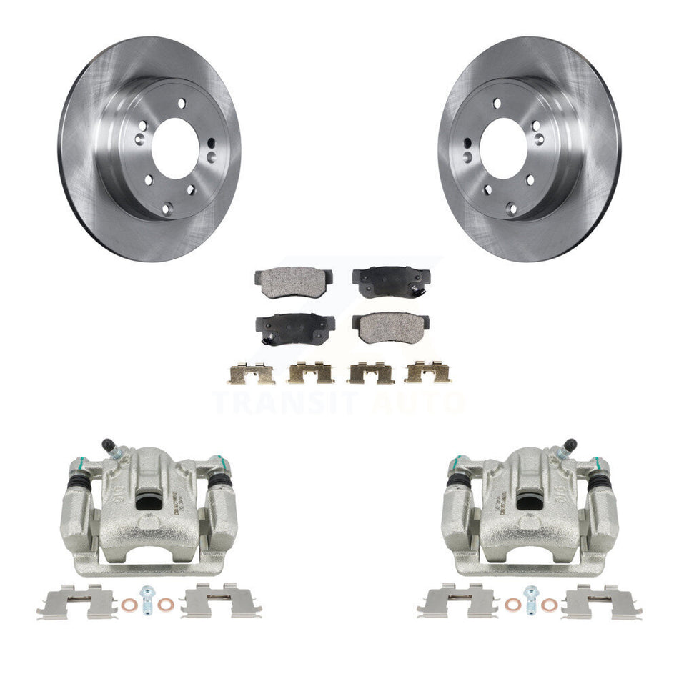 Rear Disc Brake Caliper Rotors And Ceramic Pads Kit For 2006 Hyundai Sonata 3.3L To 03 06 KC8-100029T by Transit Auto