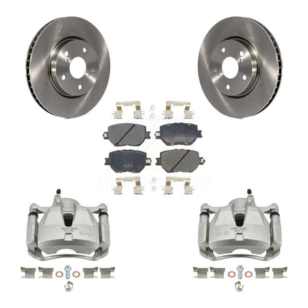 Front Brake Caliper Rotor Semi-Metallic Pad Kit For 2014 Lexus IS250 Base with Sedan RWD KC8-100030P