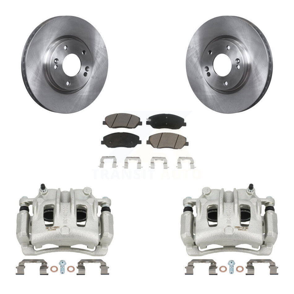 Front Disc Brake Caliper Rotors And Ceramic Pads Kit For 2007-2009 Hyundai Santa Fe KC8-100034C