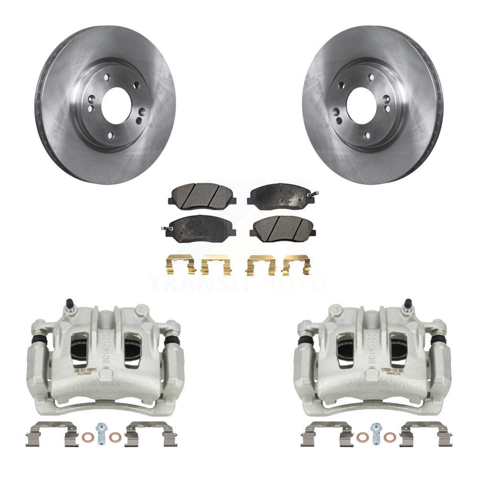 Front Disc Brake Caliper Rotors And Semi-Metallic Pad Kit For 2007-2009 Hyundai Santa Fe KC8-100034P