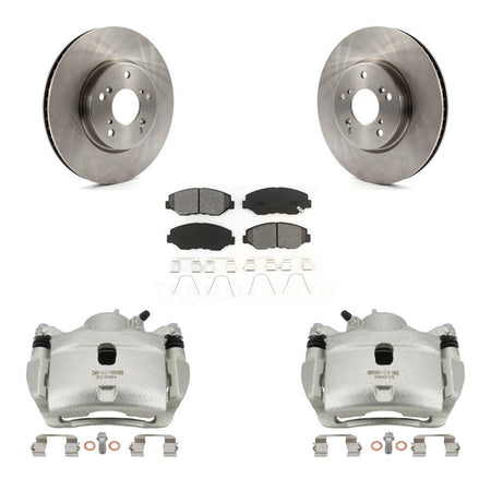 Front Disc Brake Caliper Rotors And Semi-Metallic Pads Kit For Honda Civic KC8-100034S