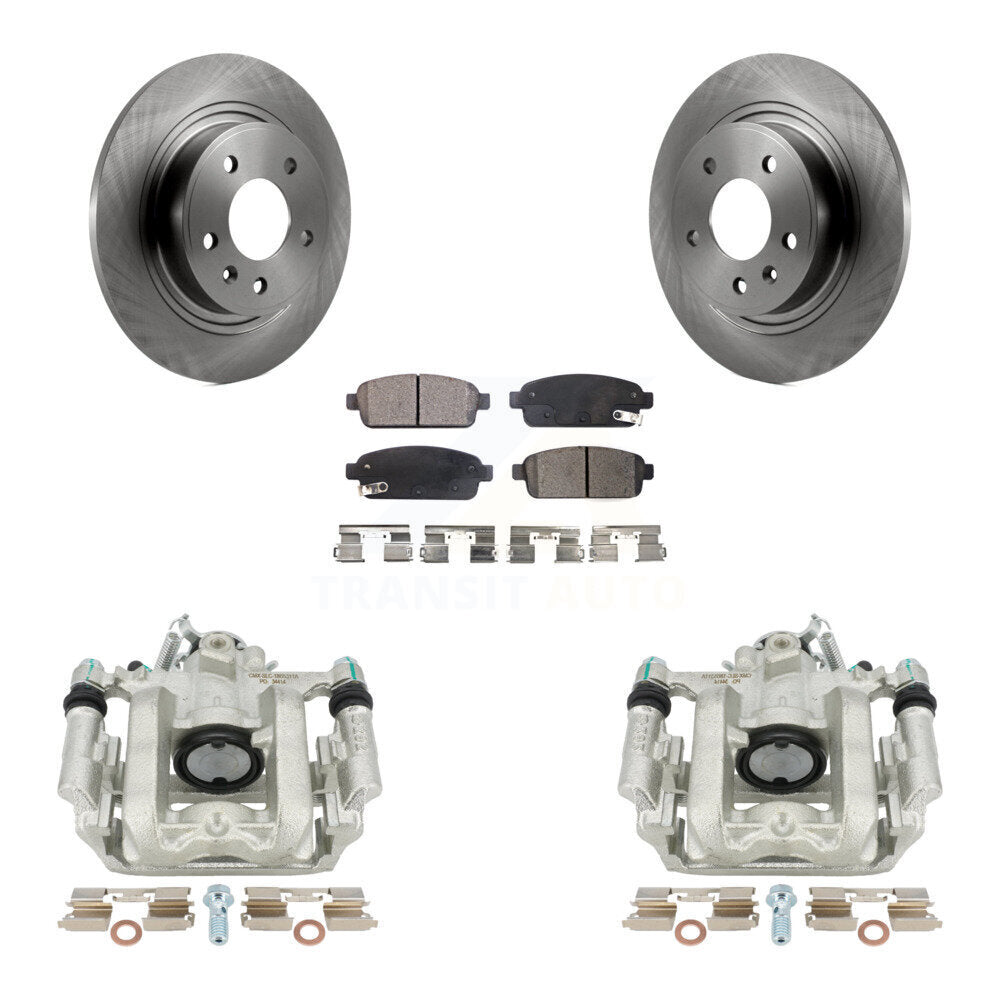 Rear Disc Brake Caliper Rotors And Ceramic Pads Kit For Chevrolet Cruze Volt Cadillac ELR KC8-100034T by Transit Auto