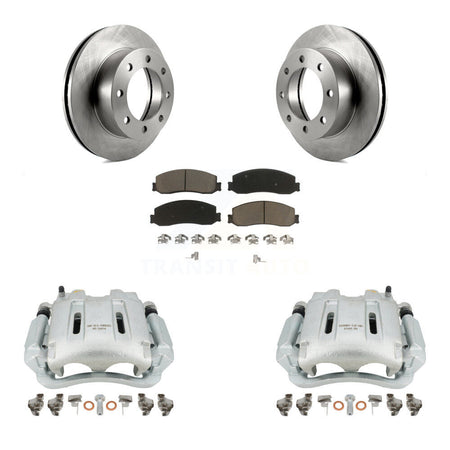 Front Disc Brake Caliper Rotors And Ceramic Pads Kit For Ford F-350 Super Duty F-250 4WD KC8-100035C by Transit Auto