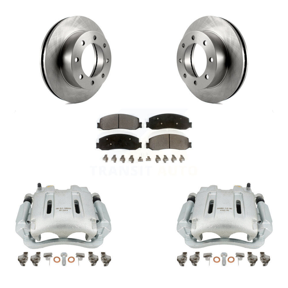 Front Disc Brake Caliper Rotors And Semi-Metallic Pads Kit For Ford F-250 Super Duty F-350 With Single Rear Wheels 4WD KC8-100035P by Transit Auto