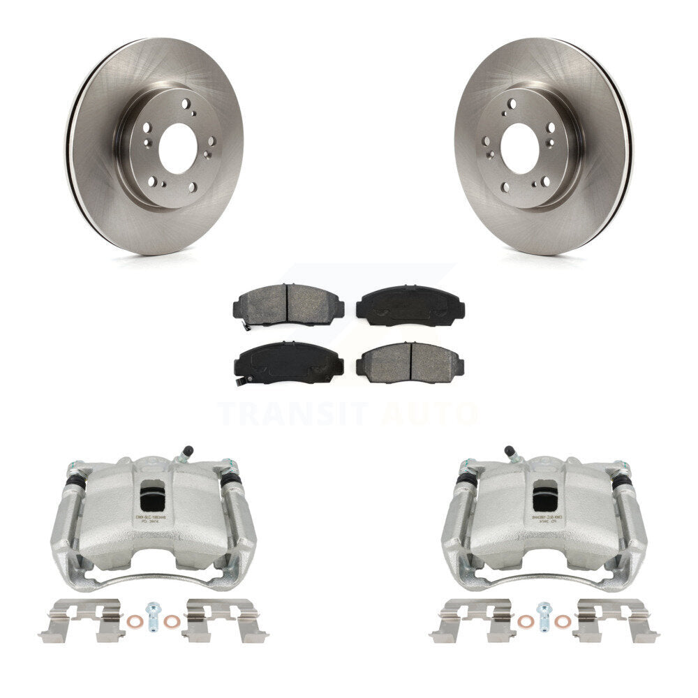 Front Disc Brake Caliper Rotors And Semi-Metallic Pads Kit For Honda Civic KC8-100035S by Transit Auto