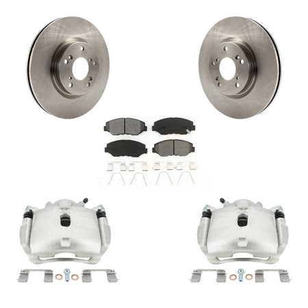 Front Disc Brake Caliper Rotors And Semi-Metallic Pads Kit For Honda Civic Acura ILX KC8-100036S
