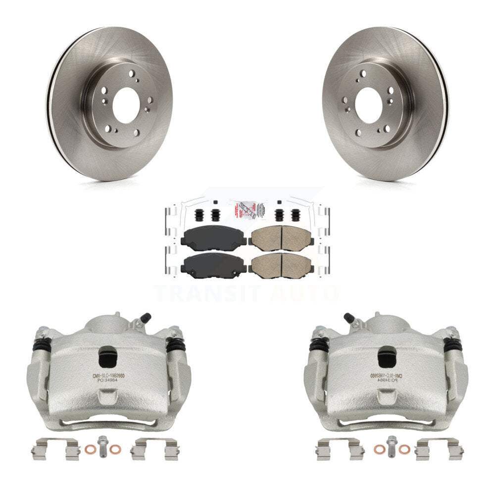 Front Disc Brake Caliper Rotors And Ceramic Pads Kit For 2013 Acura ILX 2.0L KC8-100037N