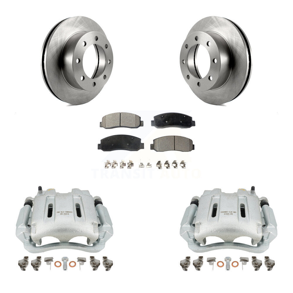 Front Disc Brake Caliper Rotors And Semi-Metallic Pads Kit For Ford F-250 Super Duty F-350 KC8-100037P by Transit Auto