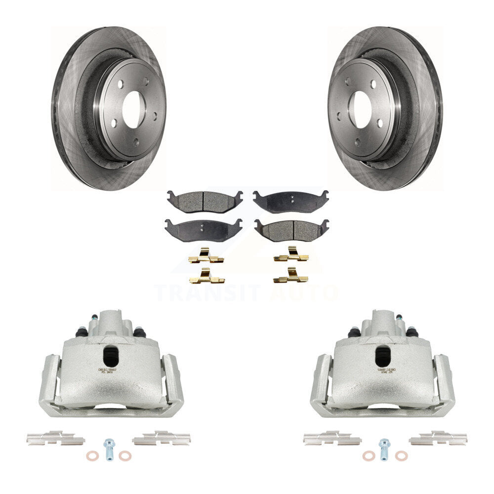 Rear Brake Caliper Rotor And Ceramic Pad Kit For Ram 1500 Classic Dodge Durango Chrysler KC8-100038T
