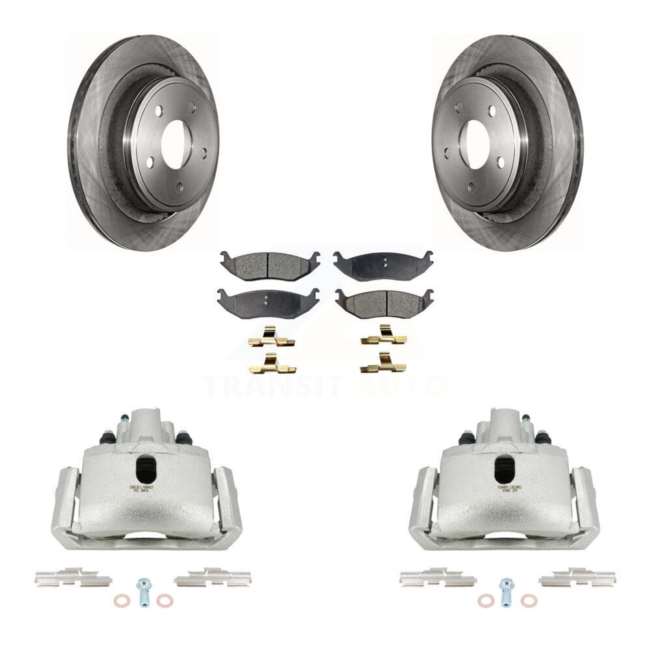 Rear Brake Caliper Rotor And Ceramic Pad Kit For Ram 1500 Classic Dodge Durango Chrysler KC8-100038T