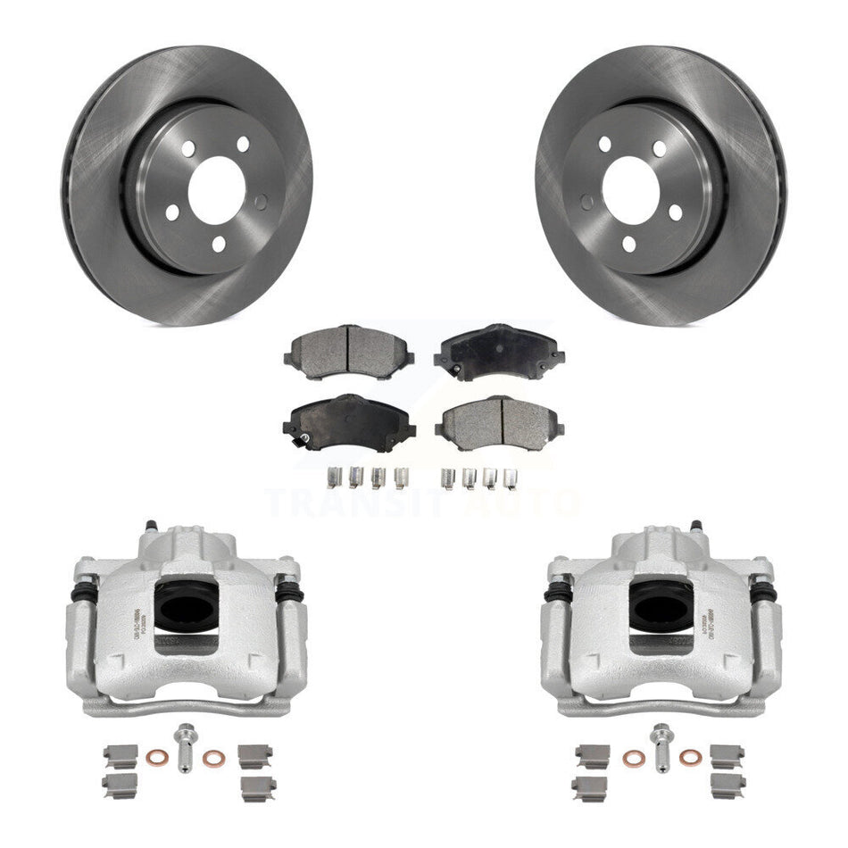 Front Disc Brake Caliper Rotors And Semi-Metallic Pads Kit For Dodge Nitro KC8-100039P