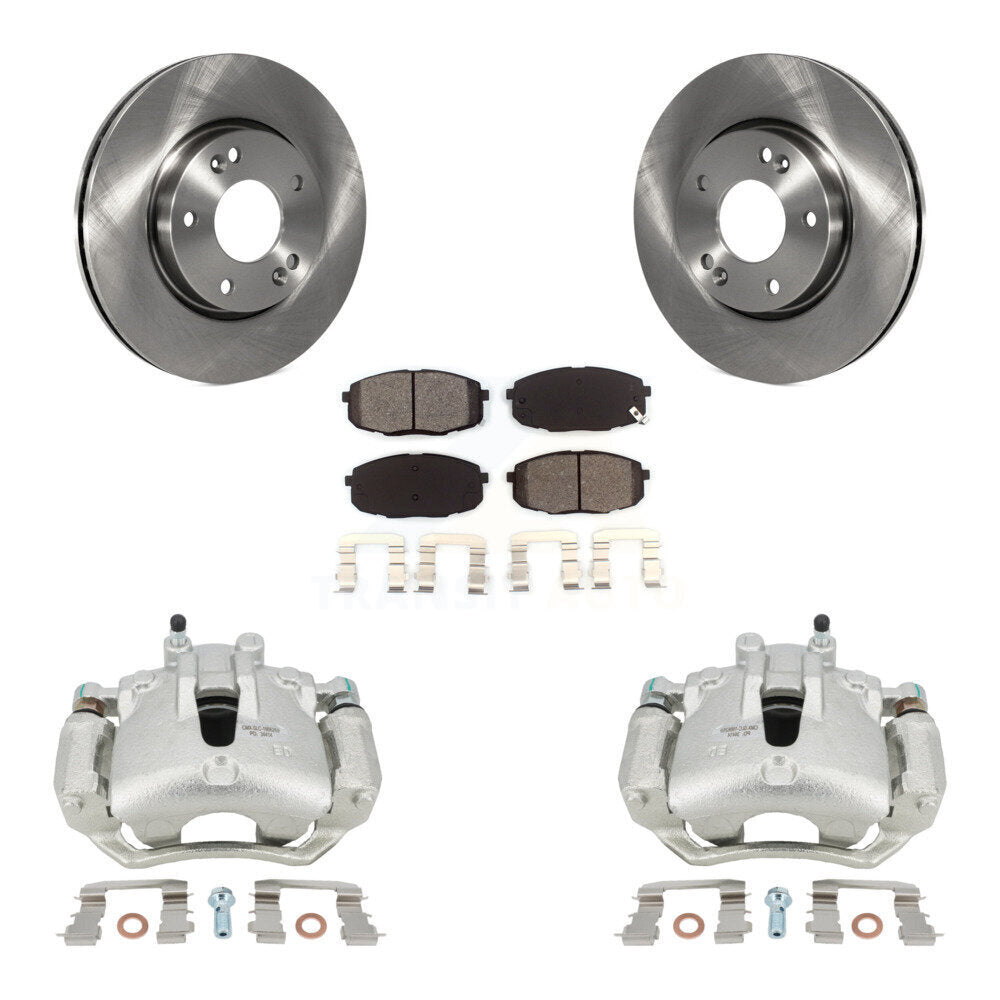 Front Disc Brake Caliper Rotors And Semi-Metallic Pads Kit For Hyundai Elantra KC8-100040S by Transit Auto