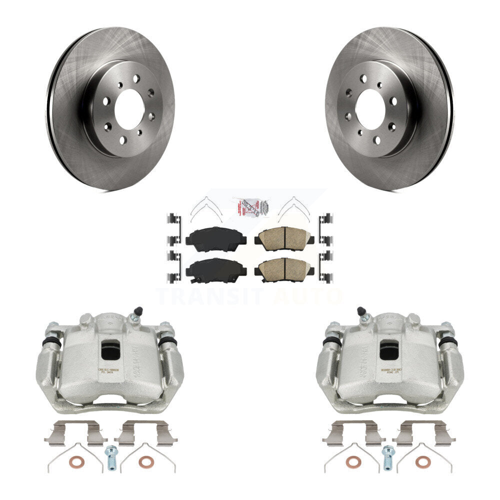 Front Disc Brake Caliper Rotors And Ceramic Pads Kit For Honda Fit KC8-100041N by Transit Auto