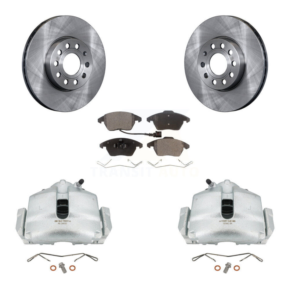 Front Disc Brake Caliper Rotors And Semi-Metallic Pads Kit For Volkswagen Jetta Beetle Eos Audi A3 GTI Golf Quattro KC8-100042P
