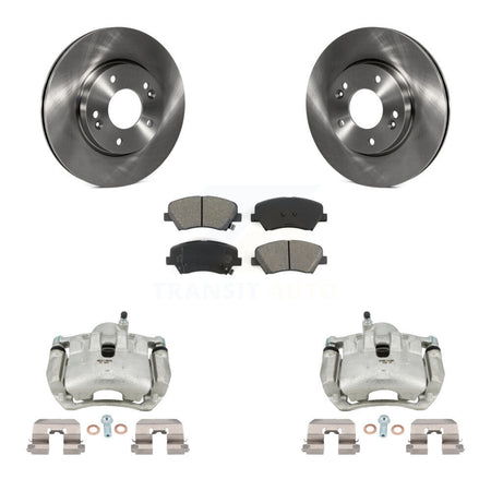 Front Brake Caliper Rotors Semi-Metallic Pad Kit For Hyundai Elantra GT Kia Forte Forte5 KC8-100042S