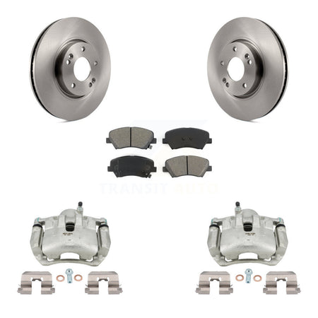 Front Disc Brake Caliper Rotors And Semi-Metallic Pads Kit For Kia Forte KC8-100043S