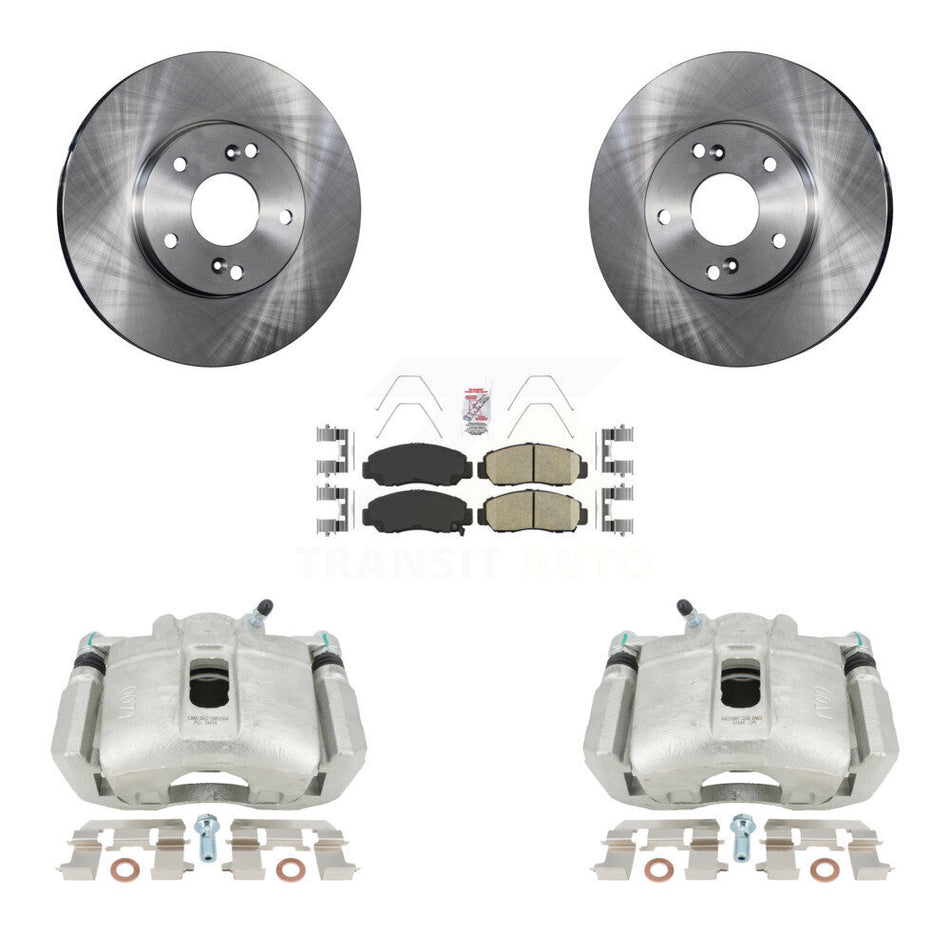 Front Disc Brake Caliper Rotors And Ceramic Pads Kit For 2003-2004 Honda Accord Sedan with 3.0L Manual transmission KC8-100044N