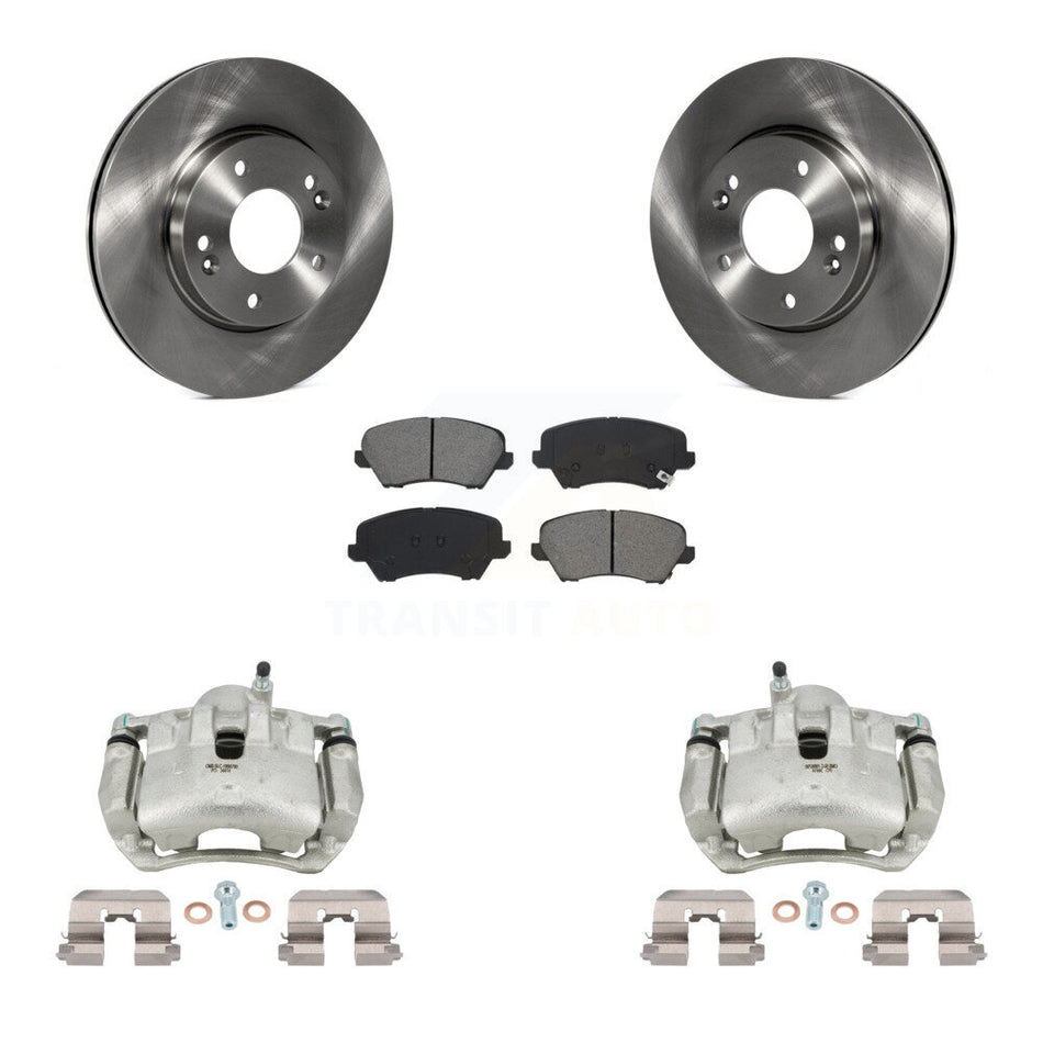 Front Brake Caliper Rotors Semi-Metallic Pad Kit For Kia Forte Hyundai Elantra GT Forte5 KC8-100044S