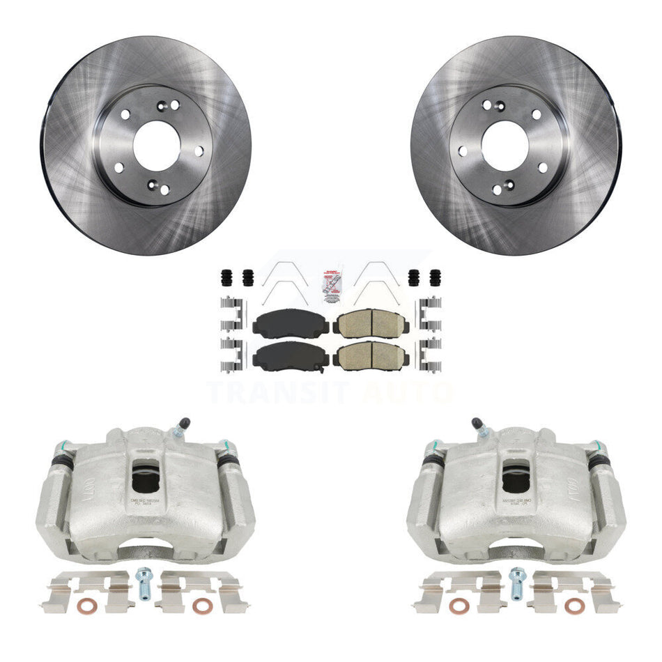Front Disc Brake Caliper Rotors And Ceramic Pads Kit For 2003-2004 Honda Accord Sedan with 3.0L Manual transmission KC8-100046N