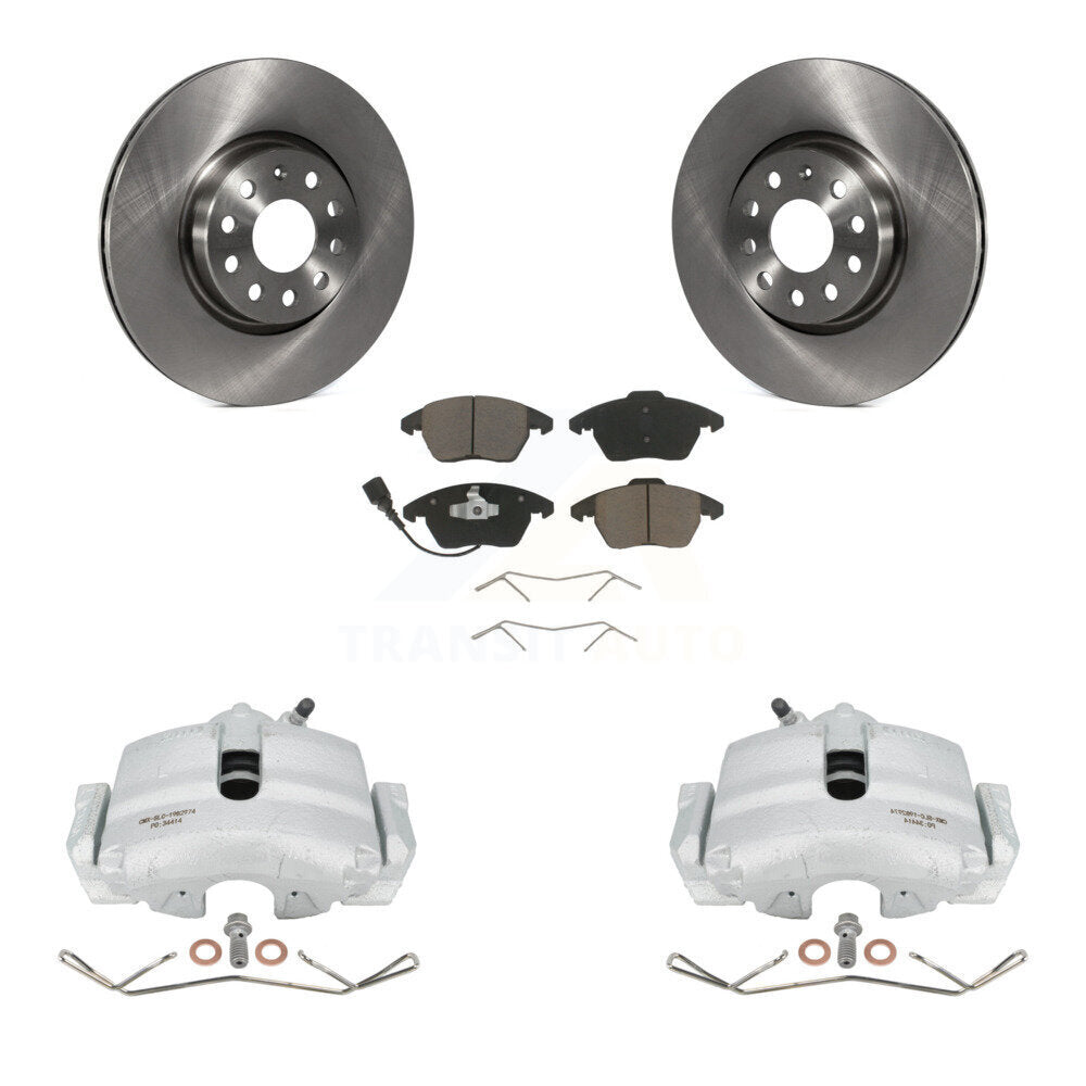 Front Disc Brake Caliper Rotors And Ceramic Pads Kit For Volkswagen Jetta Audi A3 Golf KC8-100047C by Transit Auto