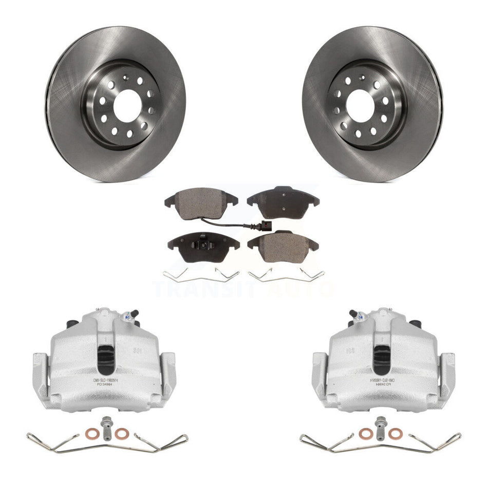 Front Disc Brake Caliper Rotors And Semi-Metallic Pads Kit For Volkswagen Jetta Audi A3 Golf KC8-100047P