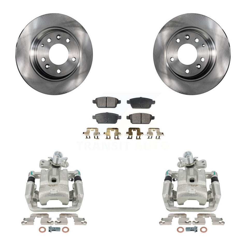 Rear Disc Brake Caliper Rotors And Ceramic Pads Kit For Ford Fusion Mazda 6 Lincoln MKZ Mercury Milan Zephyr KC8-100048T