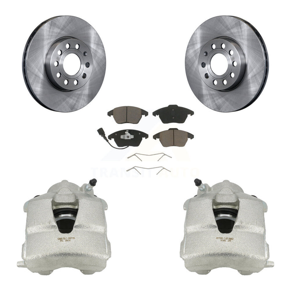 Front Disc Brake Caliper Rotors And Ceramic Pads Kit For Volkswagen Jetta KC8-100049C by Transit Auto