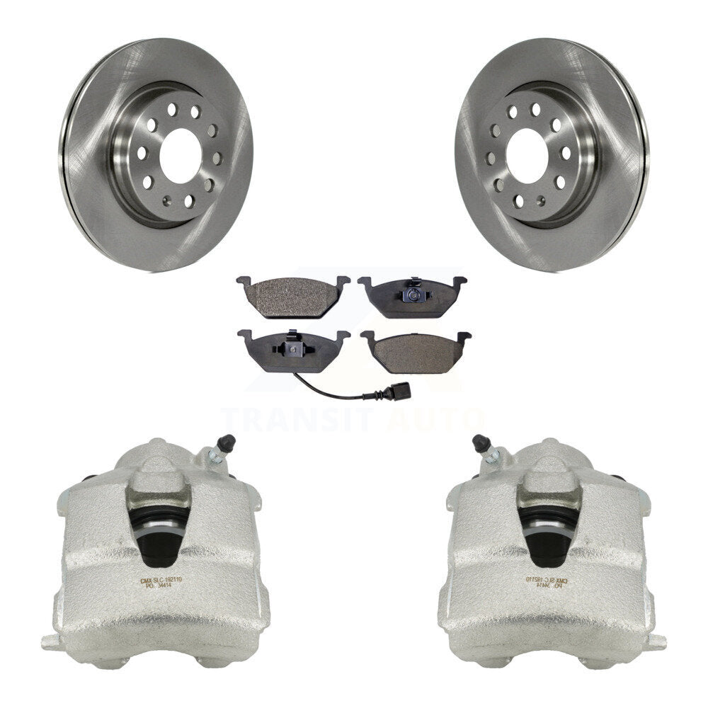 Front Disc Brake Caliper Rotors And Semi-Metallic Pads Kit For Volkswagen Jetta With 280mm Diameter Rotor KC8-100051P by Transit Auto