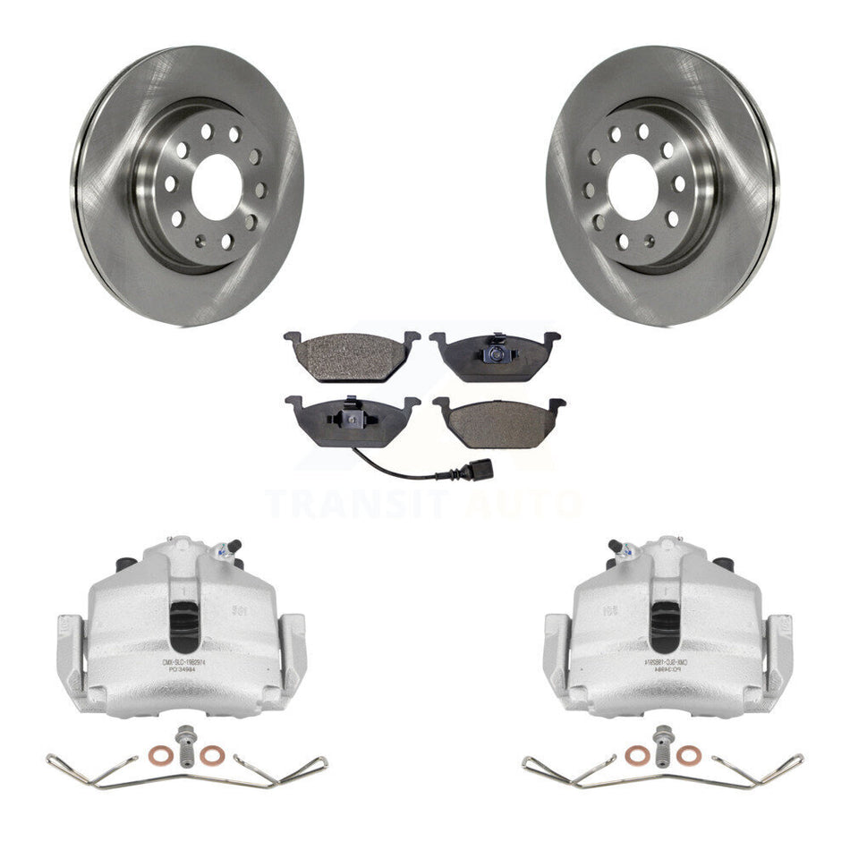 Front Disc Brake Caliper Rotors And Semi-Metallic Pads Kit For Volkswagen Jetta With 280mm Diameter Rotor KC8-100052P