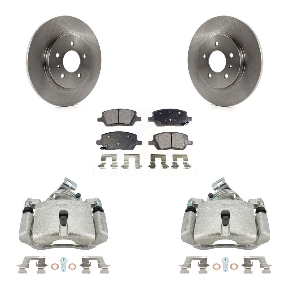 Rear Disc Brake Caliper Rotors And Ceramic Pads Kit For 2005 Chevrolet Uplander Pontiac Montana Buick Terraza Saturn Relay KC8-100054T by Transit Auto