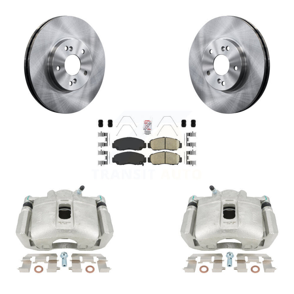 Front Disc Brake Caliper Rotors And Ceramic Pads Kit For 2005-2007 Honda Accord Sedan with 3.0L GAS engine Manual transmission KC8-100055N