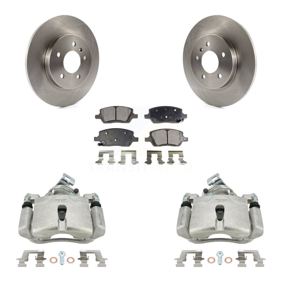 Rear Disc Brake Caliper Rotors And Ceramic Pads Kit For 2005 Chevrolet Uplander Pontiac Montana Buick Terraza Saturn Relay KC8-100055T by Transit Auto