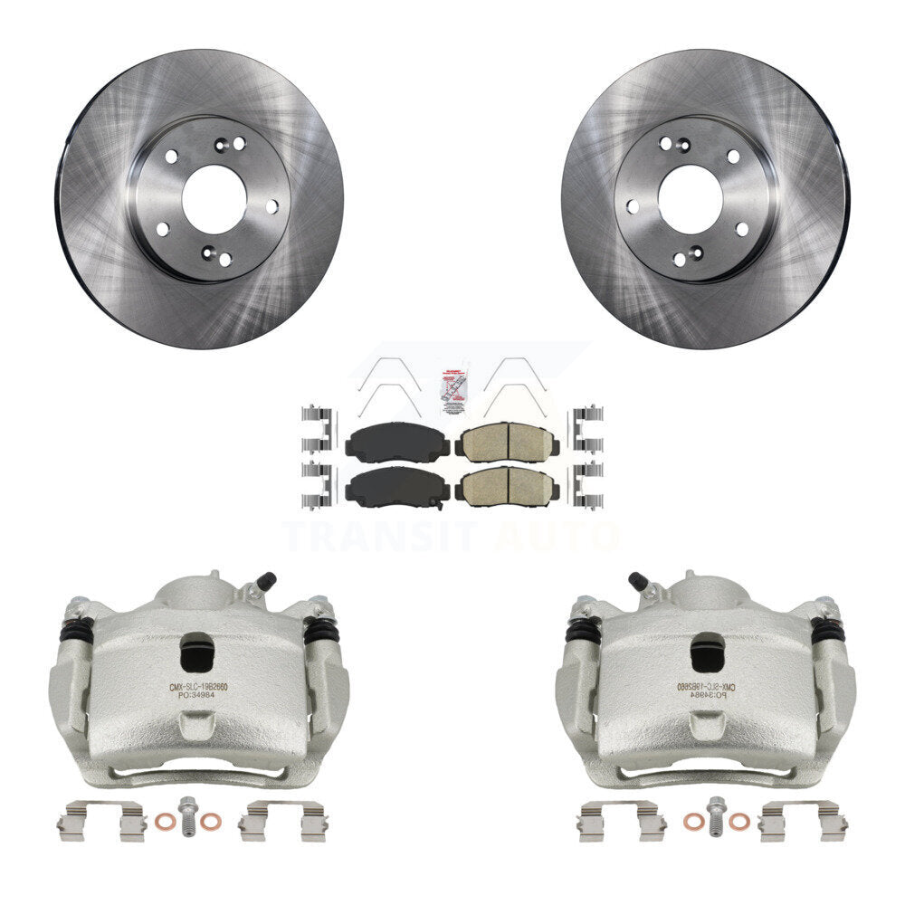 Front Disc Brake Caliper Rotors And Ceramic Pads Kit For 2007 Honda Accord 2.4L KC8-100057N