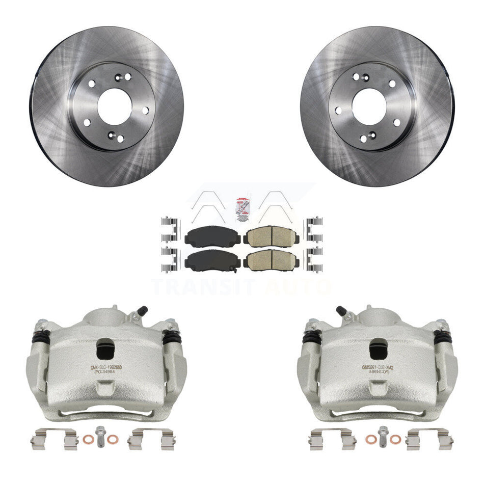 Front Disc Brake Caliper Rotors And Ceramic Pads Kit For 2007 Honda Accord 2.4L KC8-100057N