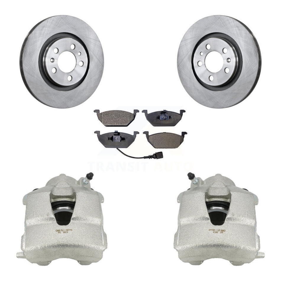Front Disc Brake Caliper Rotors And Semi-Metallic Pads Kit For Volkswagen Jetta Beetle Golf City KC8-100057P