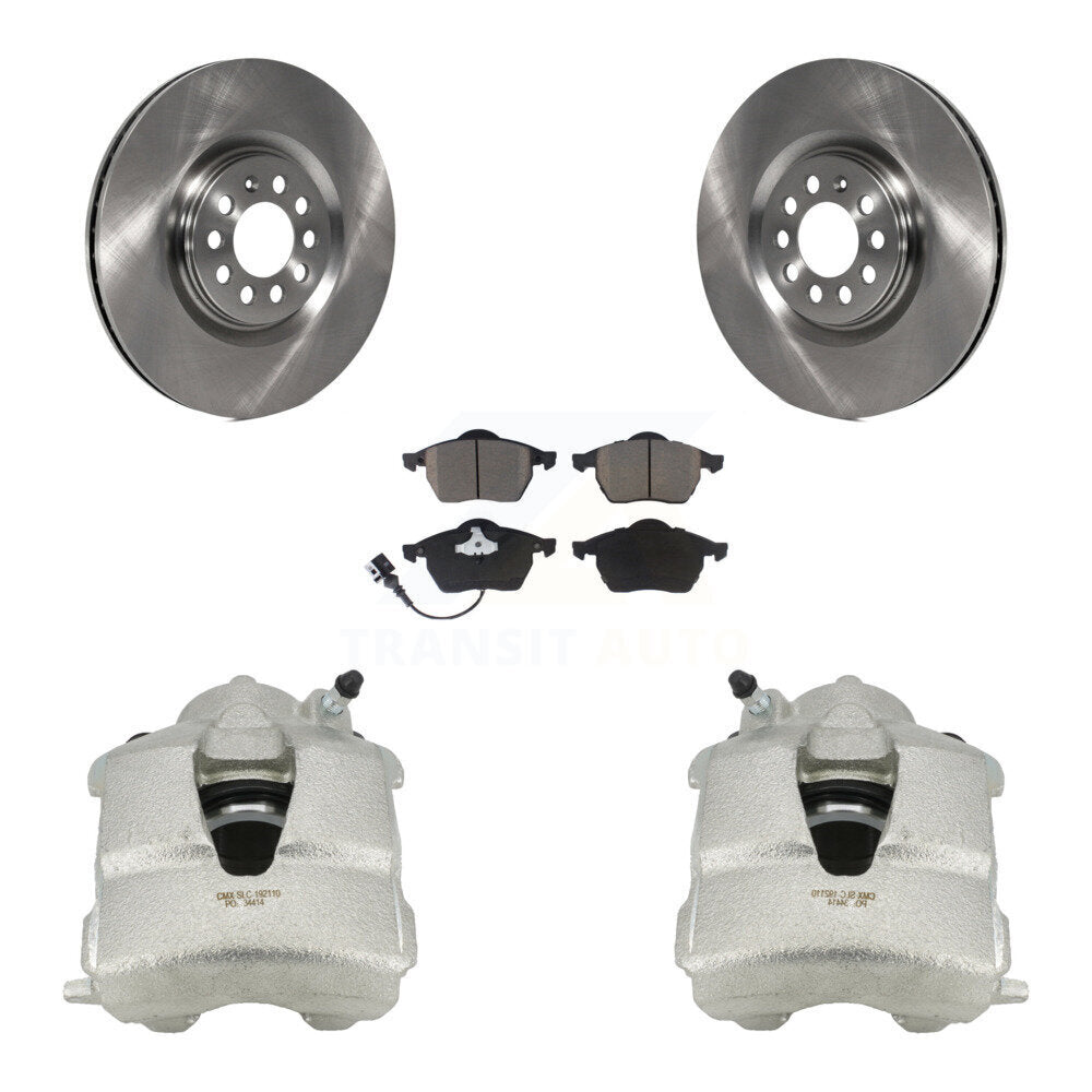 Front Disc Brake Caliper Rotors And Ceramic Pads Kit For Volkswagen Jetta KC8-100058C by Transit Auto