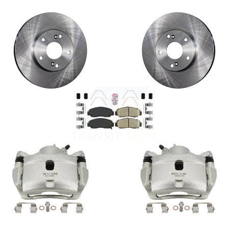 Front Disc Brake Caliper Rotors And Ceramic Pads Kit For 2007 Honda Accord 2.4L KC8-100058N