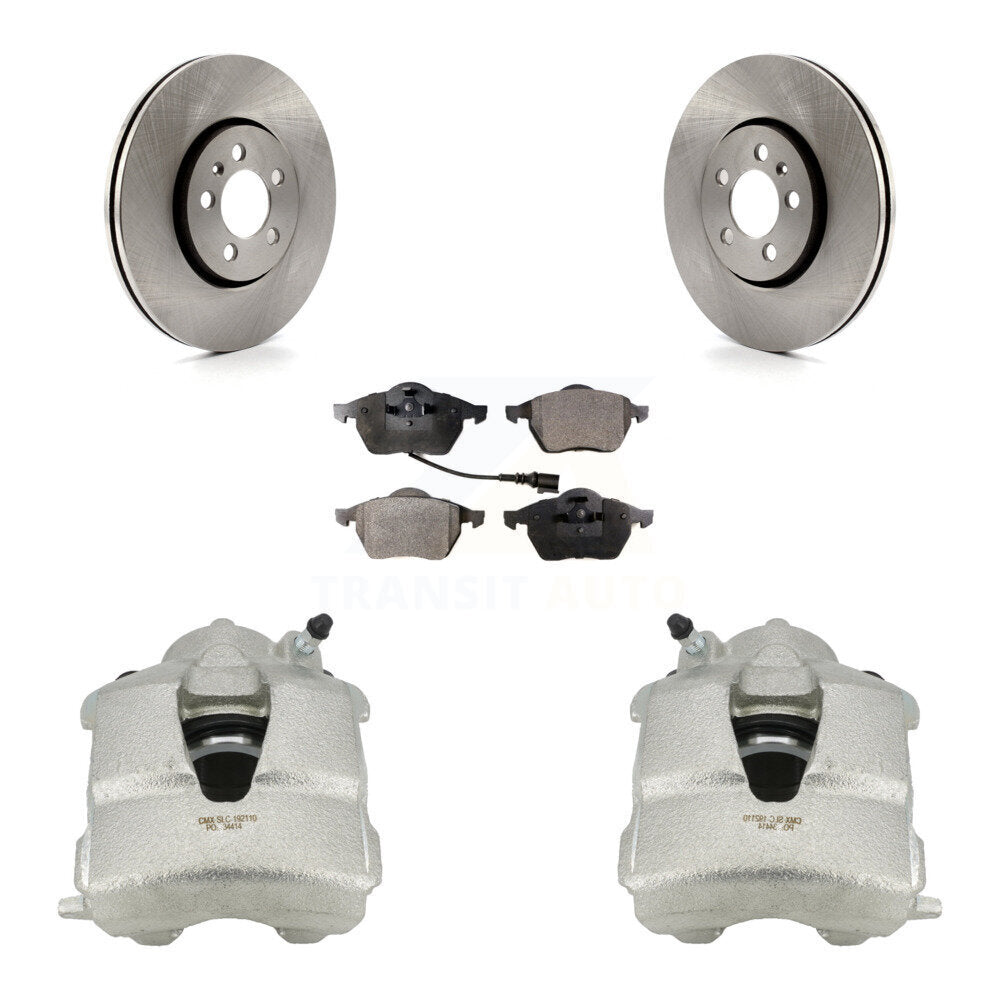 Front Disc Brake Caliper Rotors And Semi-Metallic Pads Kit For Volkswagen Jetta Beetle Golf KC8-100058P by Transit Auto