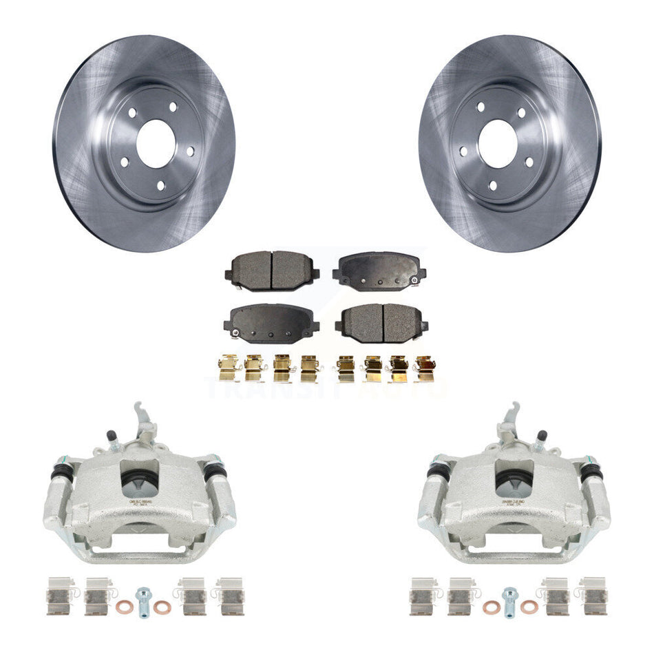 Rear Disc Brake Caliper Rotors And Ceramic Pads Kit For 2014-2020 Dodge Journey KC8-100059T
