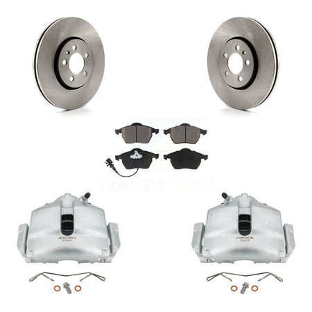 Front Disc Brake Caliper Rotors And Ceramic Pads Kit For 2006 Volkswagen Jetta 2.0L With 288mm Diameter Rotor 7th 8th Digit Of VIN Is "9M" Or "1J" KC8-100061C by Transit Auto