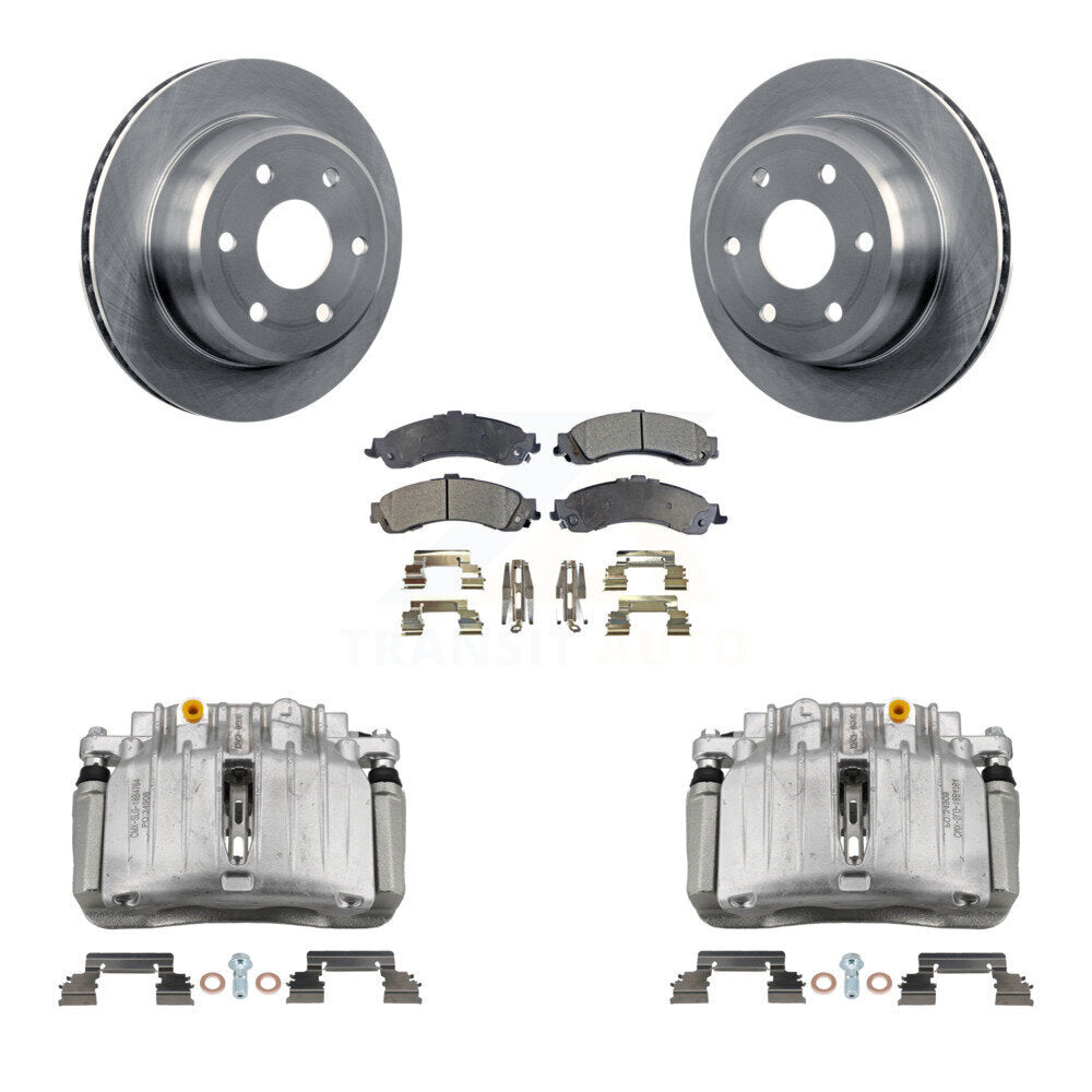 Rear Brake Caliper Rotor & Ceramic Pad Kit For Chevrolet Silverado 1500 GMC Avalanche XL KC8-100061T